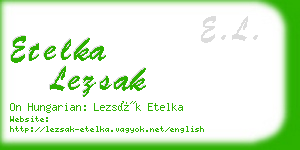 etelka lezsak business card